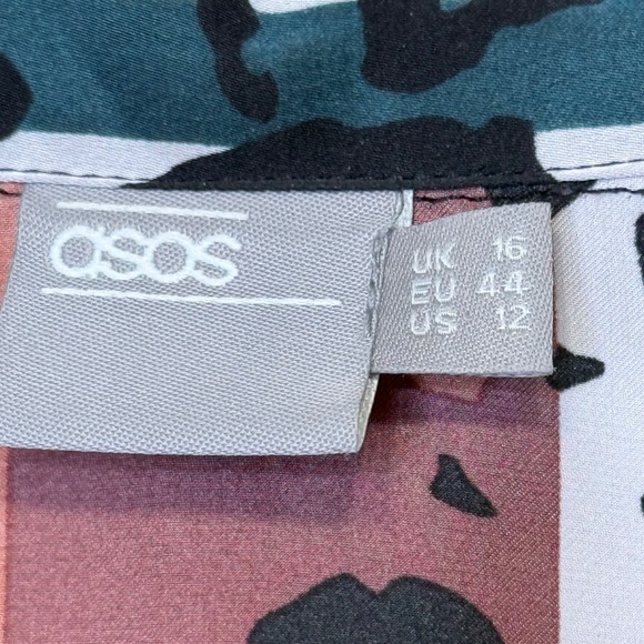 ASOS | Animal Print Stripe Lightweight Charmeuse Satin Oversized Boxy Blouse - Picture 12 of 15